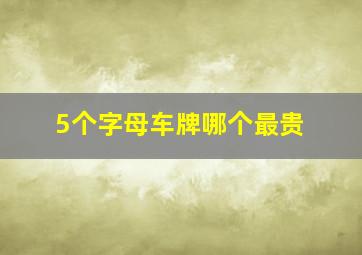 5个字母车牌哪个最贵