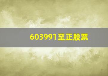 603991至正股票