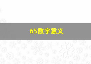 65数字意义