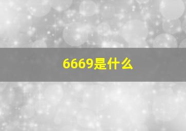 6669是什么