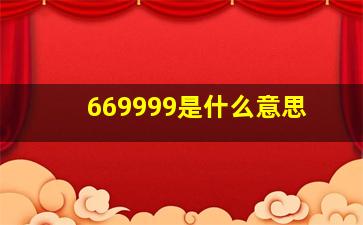 669999是什么意思