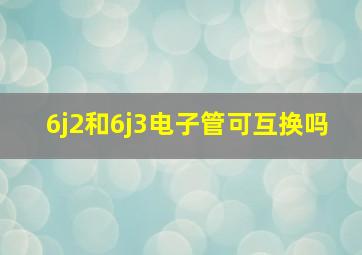 6j2和6j3电子管可互换吗