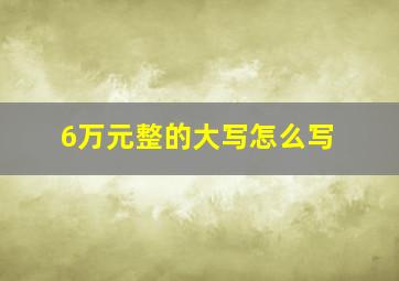 6万元整的大写怎么写