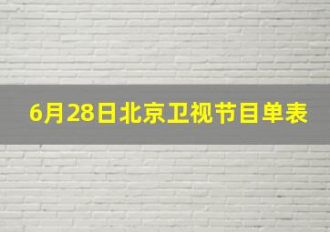 6月28日北京卫视节目单表