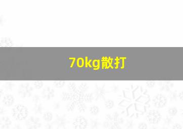 70kg散打