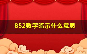 852数字暗示什么意思