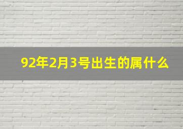 92年2月3号出生的属什么