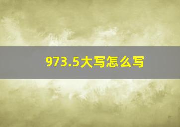 973.5大写怎么写