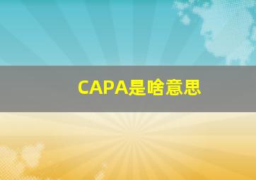 CAPA是啥意思