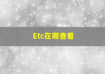 Etc在哪查看