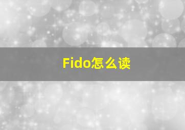 Fido怎么读