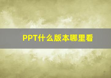 PPT什么版本哪里看