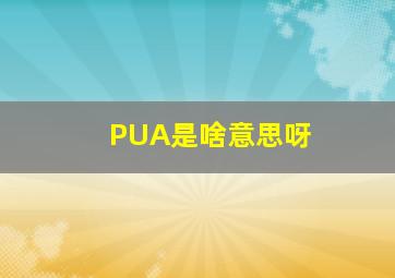 PUA是啥意思呀