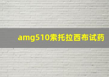 amg510索托拉西布试药