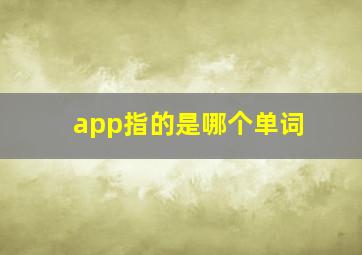 app指的是哪个单词