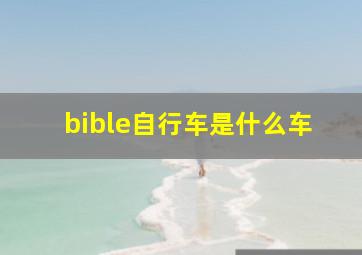 bible自行车是什么车