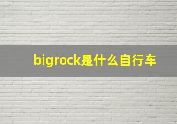 bigrock是什么自行车