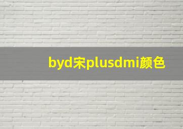 byd宋plusdmi颜色