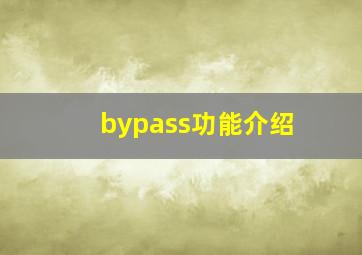 bypass功能介绍