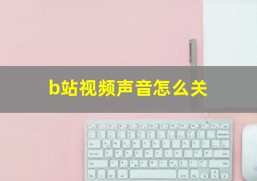 b站视频声音怎么关