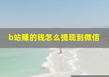 b站赚的钱怎么提现到微信