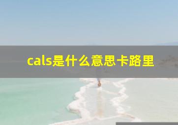 cals是什么意思卡路里