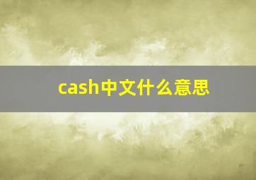 cash中文什么意思