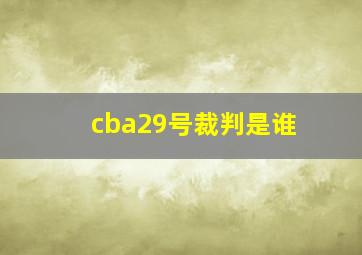 cba29号裁判是谁