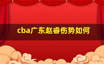 cba广东赵睿伤势如何