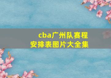 cba广州队赛程安排表图片大全集