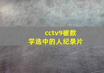 cctv9被数学选中的人纪录片