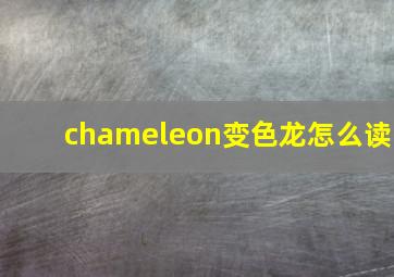 chameleon变色龙怎么读