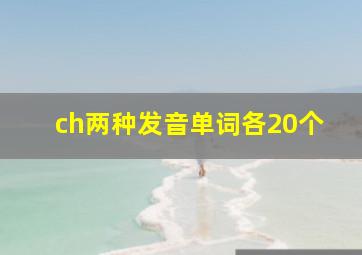 ch两种发音单词各20个