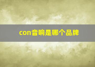 con音响是哪个品牌