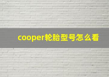 cooper轮胎型号怎么看