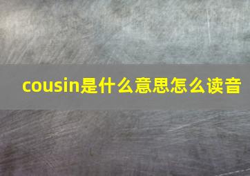 cousin是什么意思怎么读音