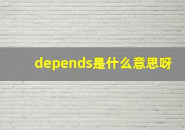 depends是什么意思呀