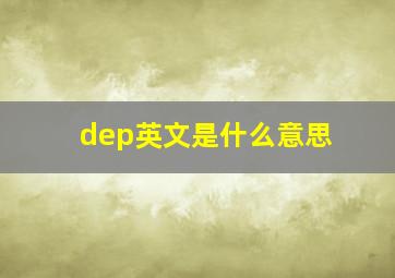 dep英文是什么意思