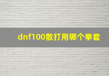 dnf100散打用哪个拳套