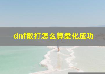 dnf散打怎么算柔化成功