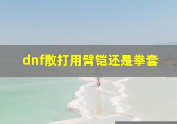 dnf散打用臂铠还是拳套