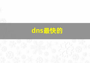 dns最快的