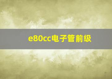 e80cc电子管前级