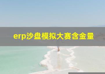 erp沙盘模拟大赛含金量