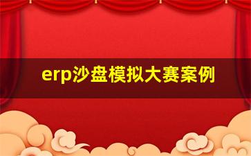 erp沙盘模拟大赛案例