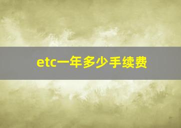 etc一年多少手续费