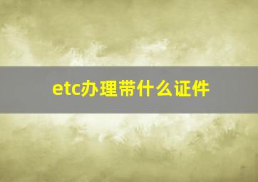 etc办理带什么证件