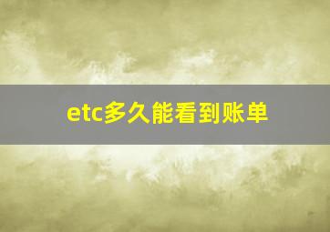 etc多久能看到账单