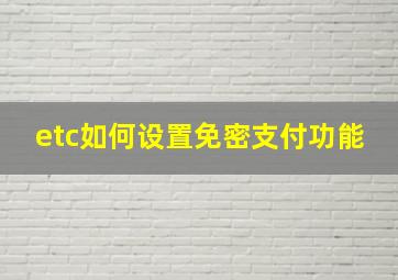 etc如何设置免密支付功能