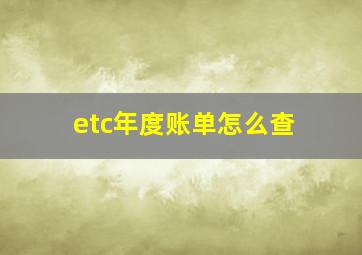 etc年度账单怎么查